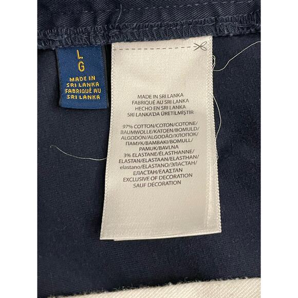 POLO Ralph Lauren Navy Chino Shorts LARGE stretch classic fit - Picture 4 of 9